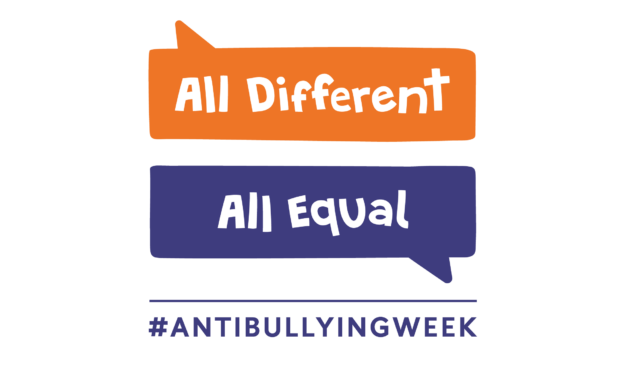 The Anti Bullying Week logo and slogan for this year: All Different, All Equal