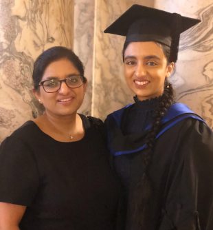 Arpinder Kaur Bansi and daughter Mandeep Bansi at graduation.